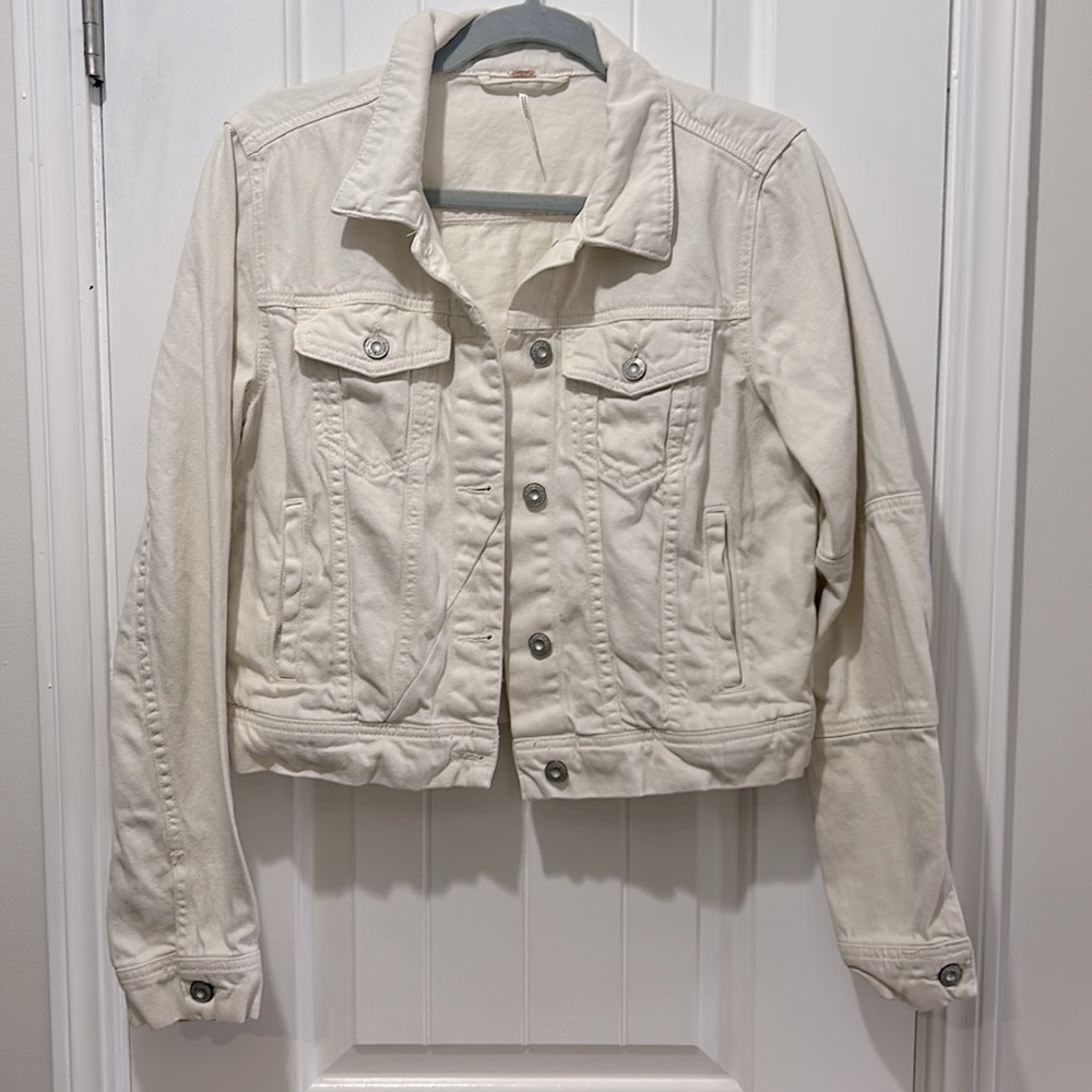 Free People Cream Jean Jacket